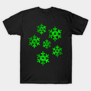 Watercolor Snowflakes (Green) T-Shirt
